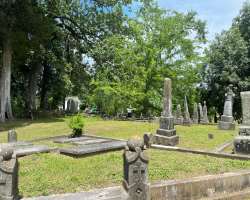 The Confederate section of the cemetery is listed The Confederate section of the cemetery is listed as the national historic place in late 1996 and placed in the NRHP. The section contains 34 marked b